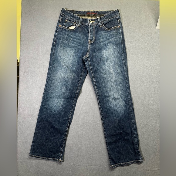 Eddie Bauer Straight Leg Baggy Vintage Jeans Womens 4S short ‘07 Blue Denim 1460 - Picture 1 of 10